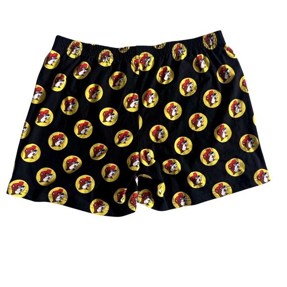 Buc-ee's Boxers Black Yellow All Over Print Shorts Size Large NWT Sticker - Picture 5 of 5